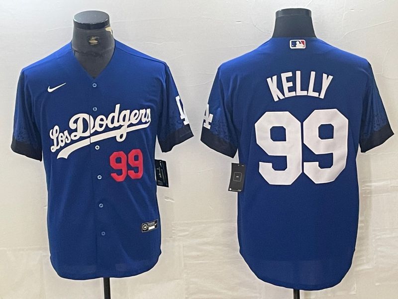 Men Los Angeles Dodgers 99 Kelly Blue City Edition 2024 Nike Game MLB Jersey style 5